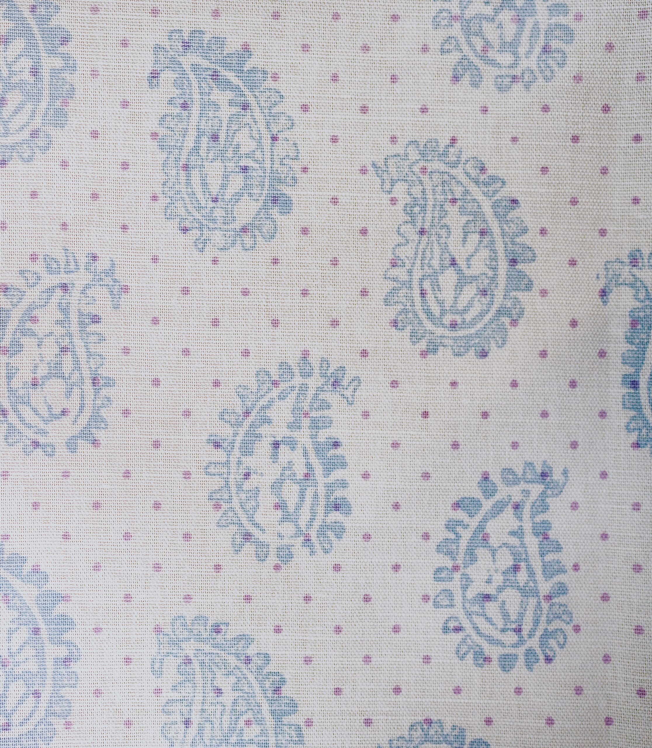 Firenze French Blue with Lavender Dots Fabric