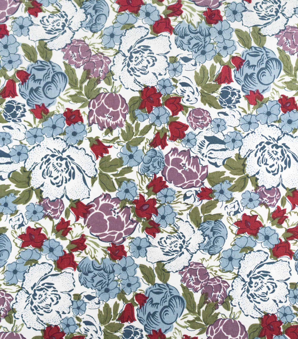 English Garden Aubergine, Lavender, and Blue Fabric